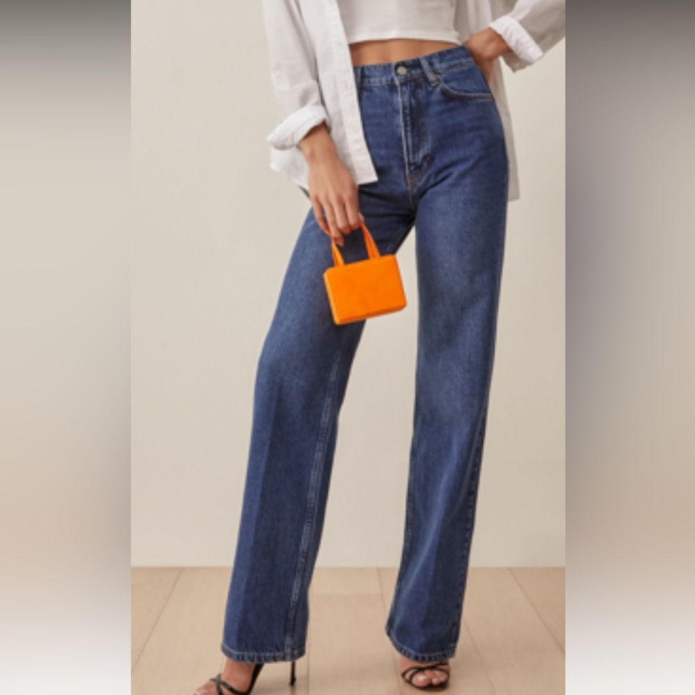 Reformation  
Wilder High Rise Wide Leg Jeans
Size 24